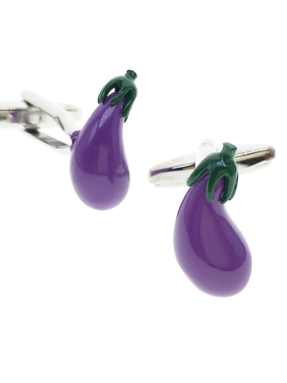 Novelty Eggplant Cuff Links - Purple Men’s Accessory